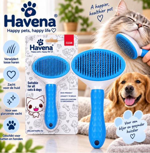 Havena kattenborstel blauw voor losse haren